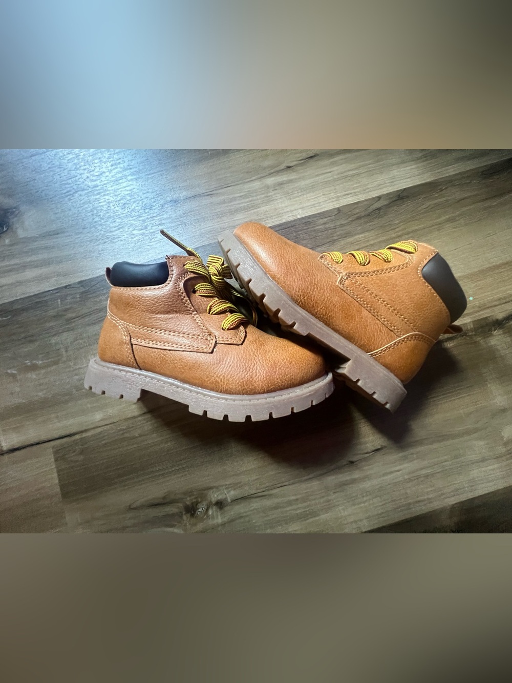 NWOT Carters Boys Tan Lace-Up Casual Boots Baby Toddler